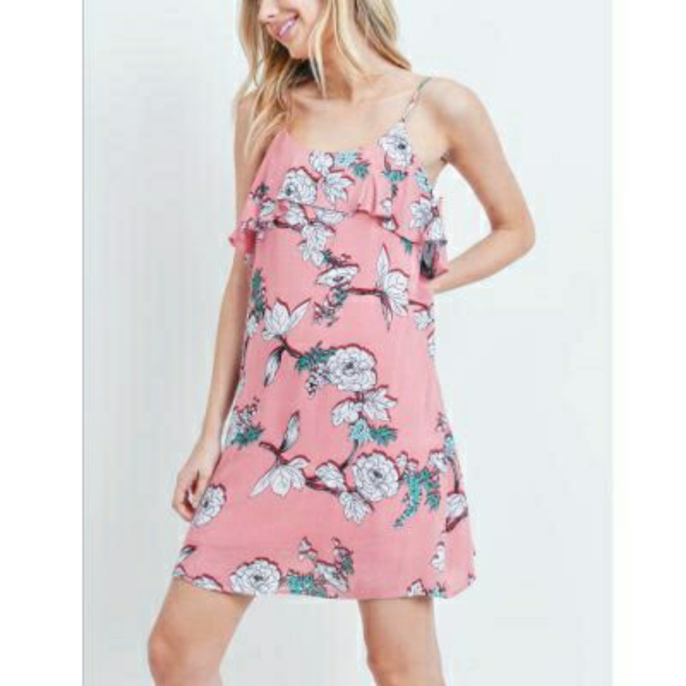 EVERLY Chic Mauve Floral Flowy Short Dress - Picture 4 of 9
